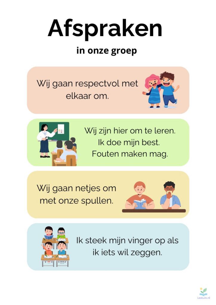 Voorbeeld van Poster met klassenafspraken