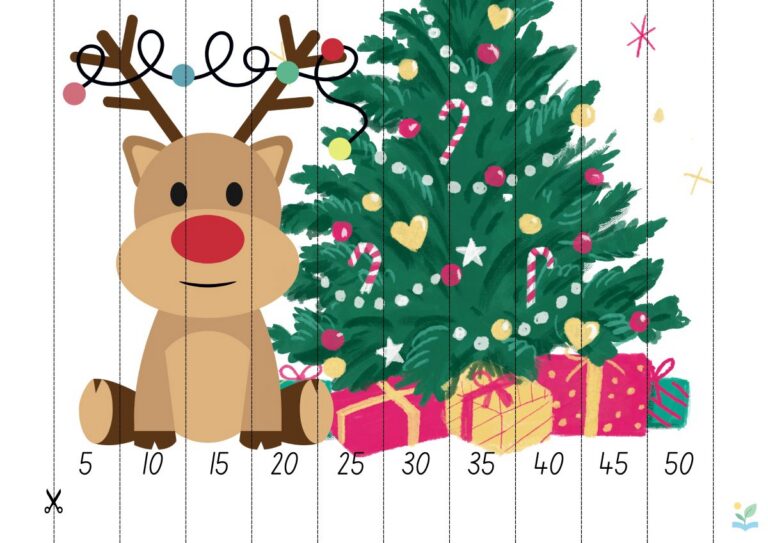 Voorbeeld van Knipwerkje sprongen van 5 - kerst