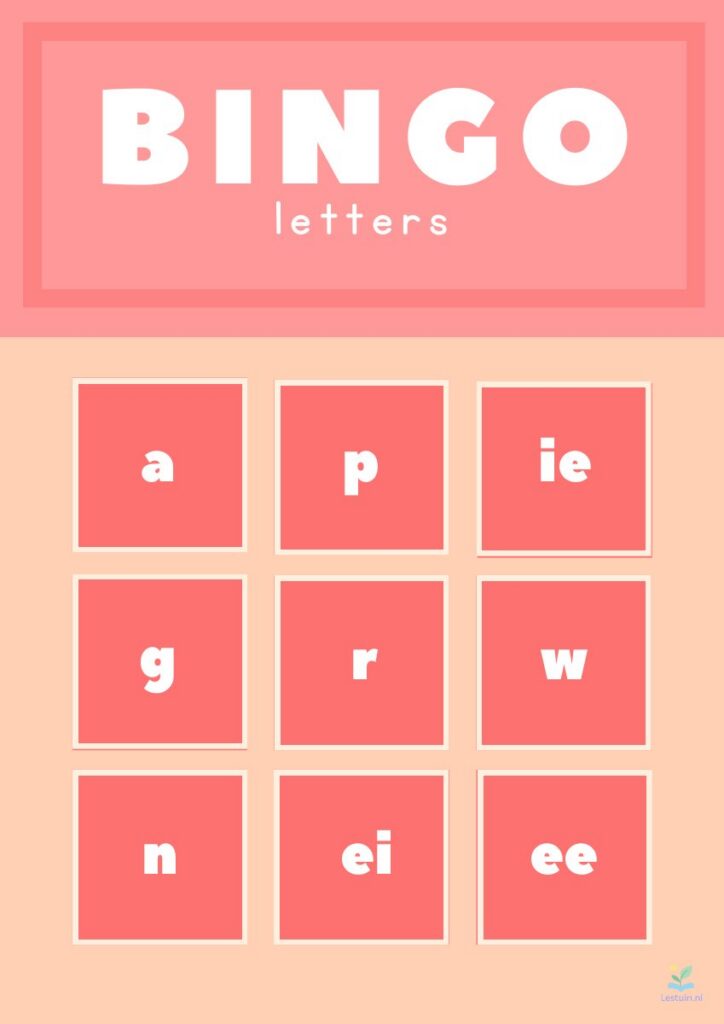 Voorbeeld van Letterbingo voor groep 3