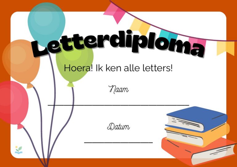 Voorbeeld van Letterdiploma voor groep 3