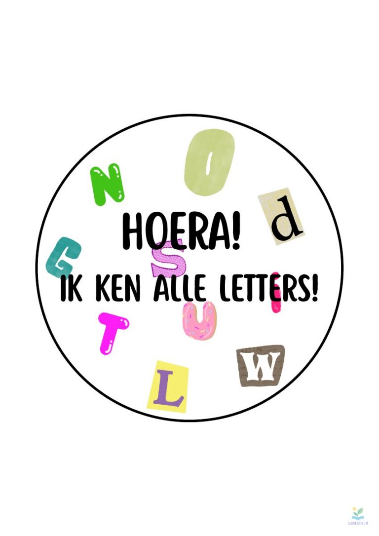 Voorbeeld van Letterfeestposter - Hoera, ik ken alle letters!