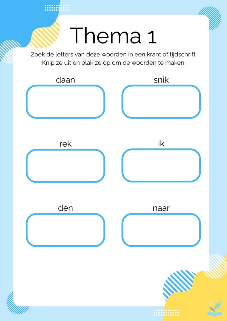 Voorbeeld van Letters knippen - Lijn 3 thema 1