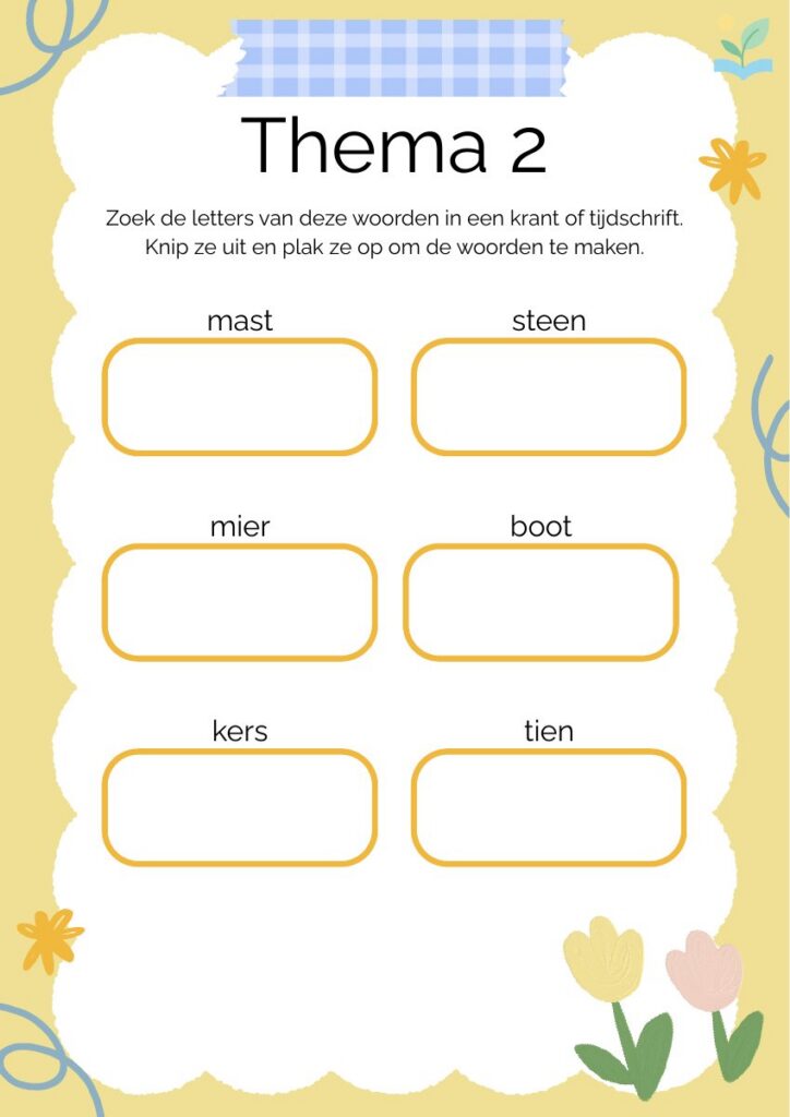 Voorbeeld van Letters knippen - Lijn 3 thema 2