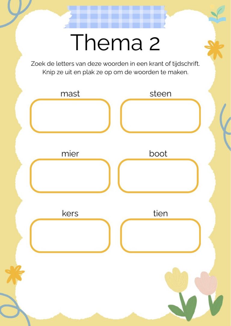 Voorbeeld van Letters knippen - Lijn 3 thema 2