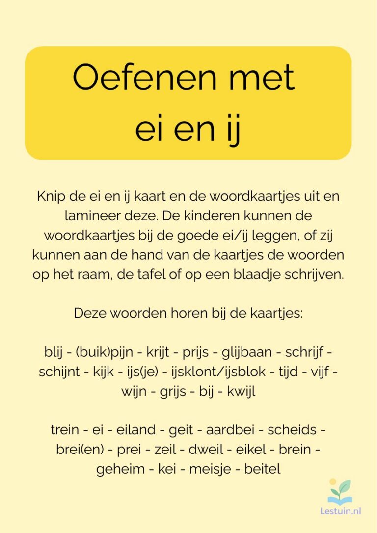 Voorbeeld van Oefenen met ei en ij