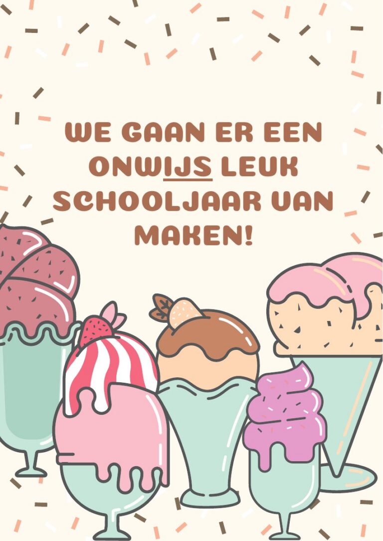 Voorbeeld van Poster: een onwijs leuk schooljaar