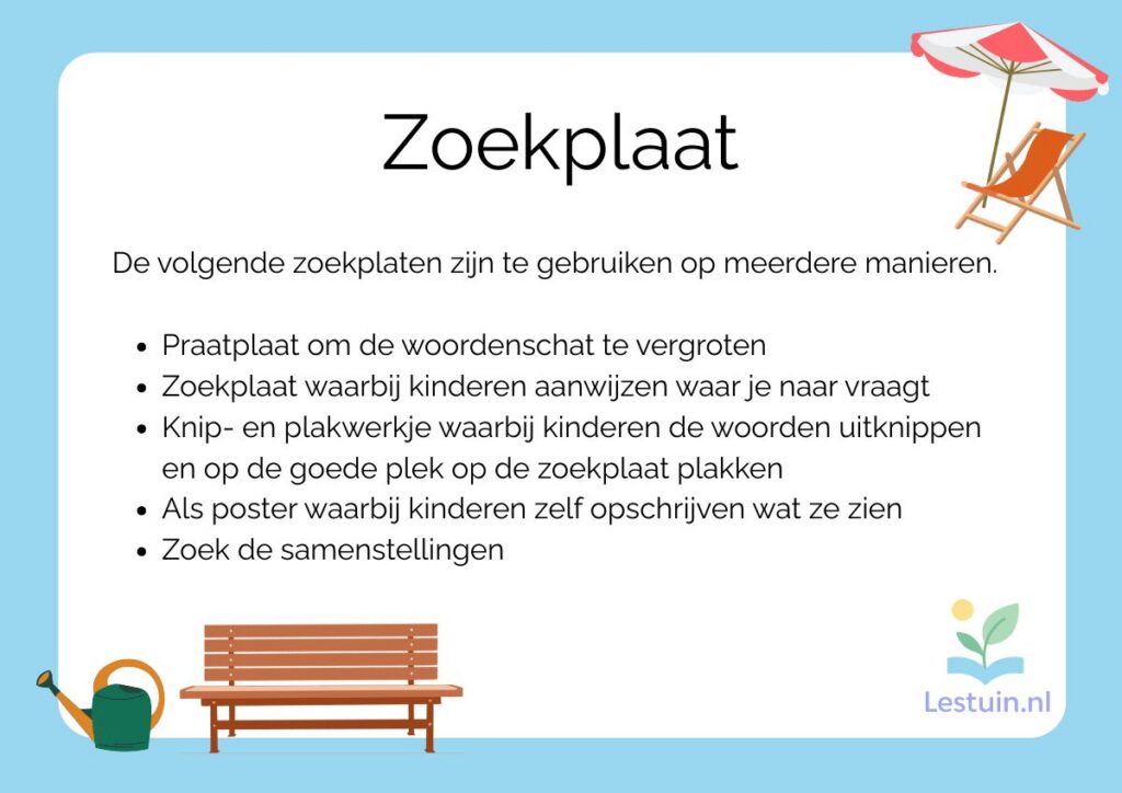 Voorbeeld van Zoekplaten voor woordenschat en taal